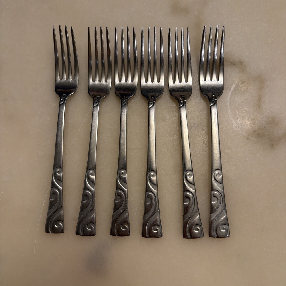 Lot of 6 Oneida "Stanhope" *Discontinued* Salad/Dessert Forks 7 in